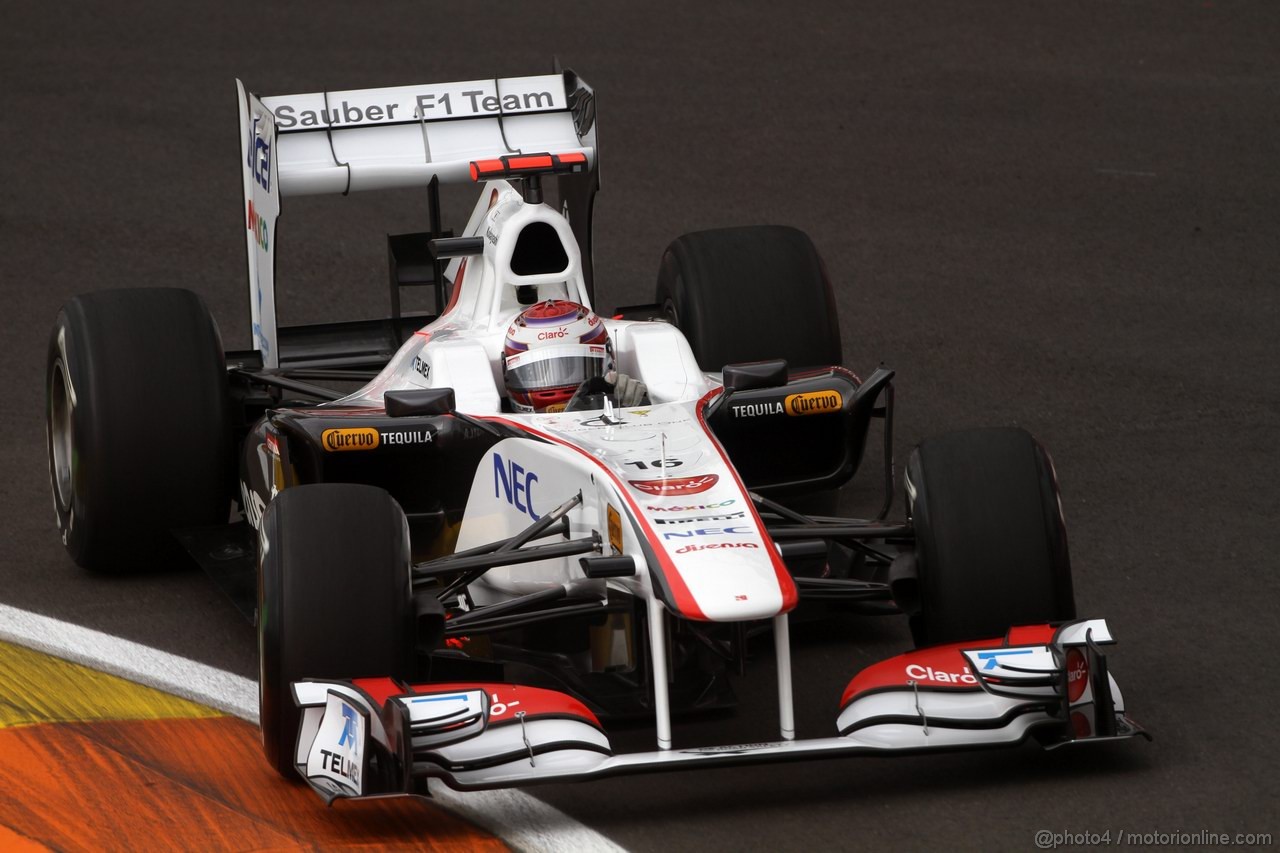 GP EUROPA, 24.06.2011- Prove Libere 1, Venerdi', Kamui Kobayashi (JAP), Sauber F1 Team C30 