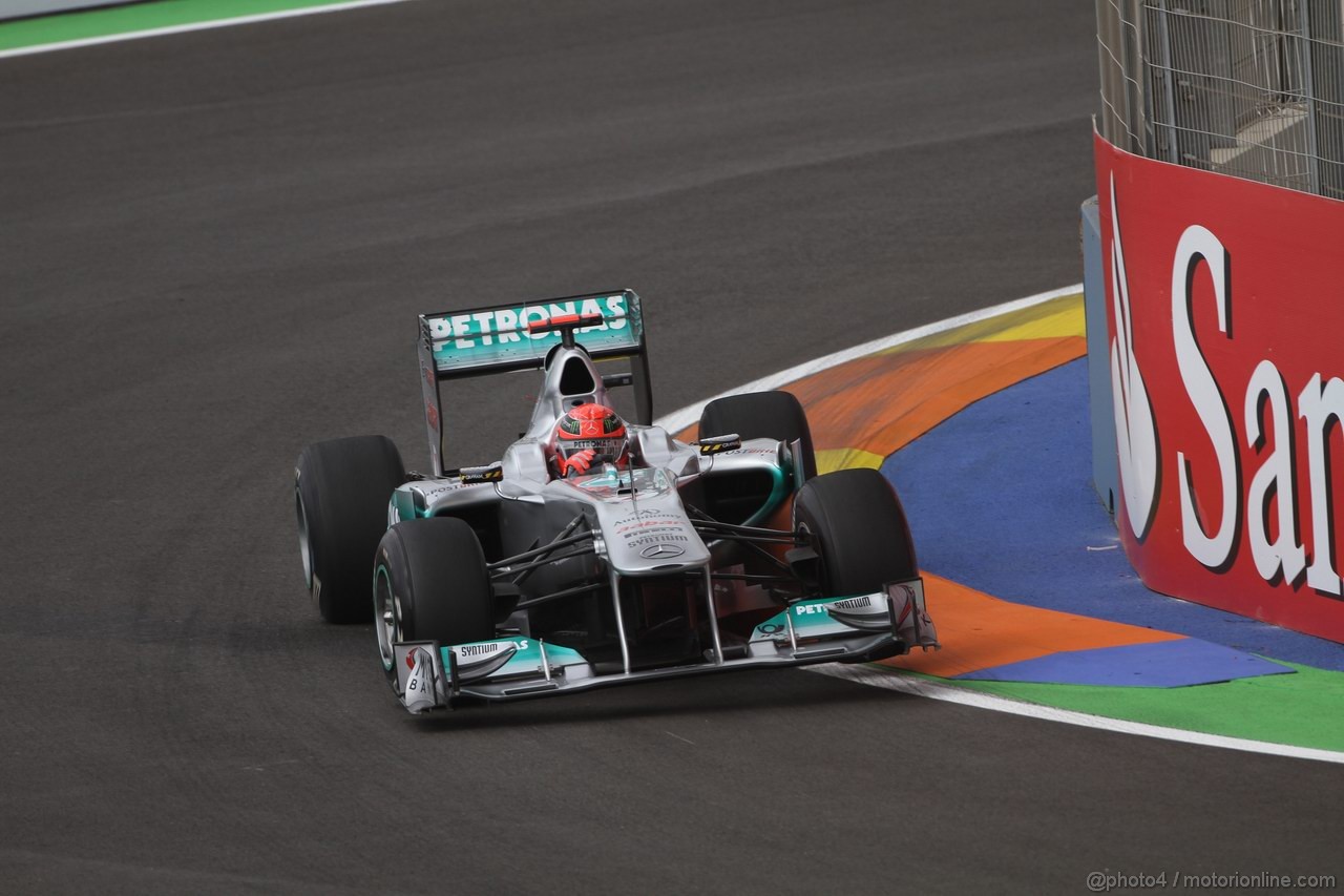 GP EUROPA, 24.06.2011- Prove Libere 1, Venerdi', Michael Schumacher (GER), Mercedes GP Petronas F1 Team, MGP W02 