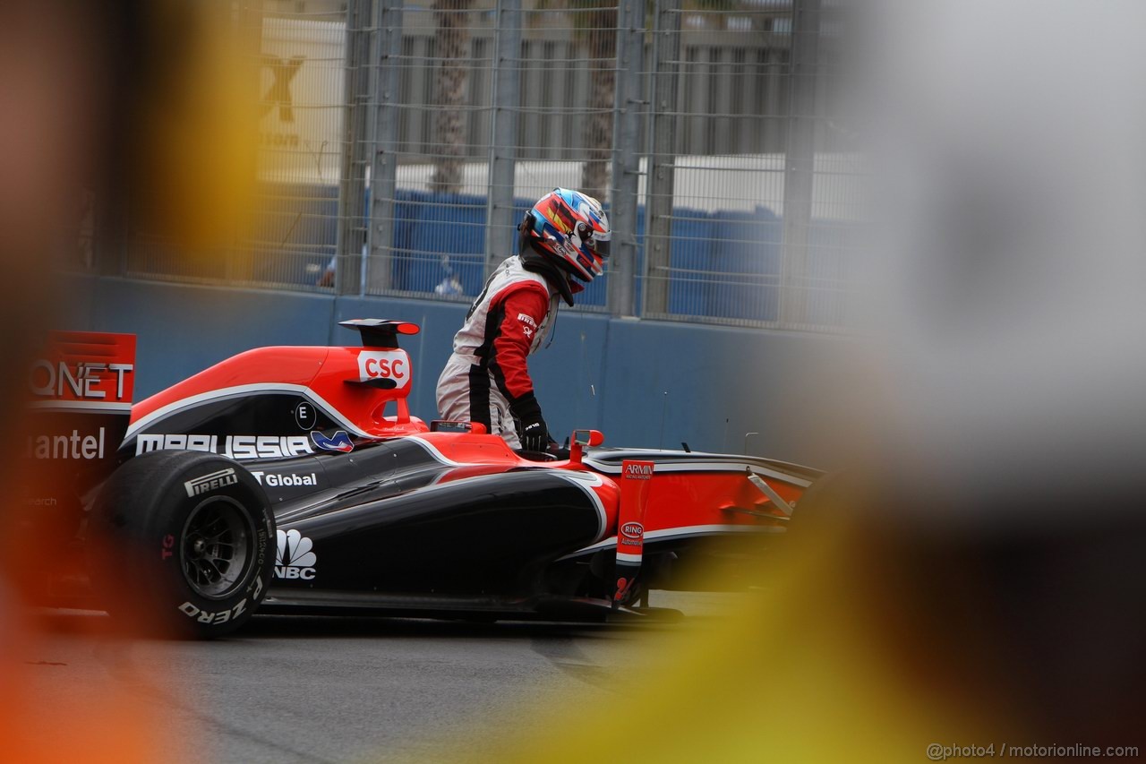 GP EUROPA, 24.06.2011- Prove Libere 1, Venerdi', Timo Glock (GER), Marussia Virgin Racing VR-02 retires from the practice