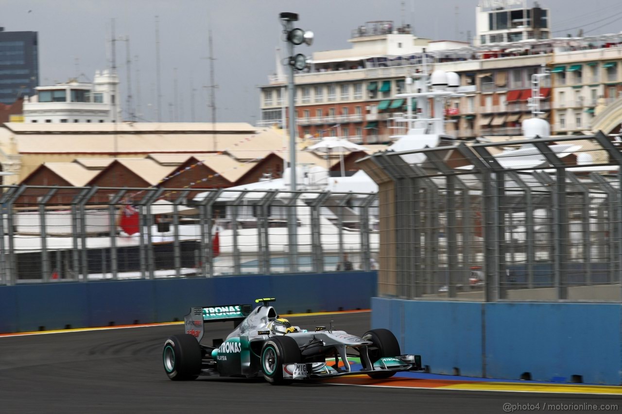 GP EUROPA, 24.06.2011- Prove Libere 1, Venerdi', Nico Rosberg (GER), Mercedes GP Petronas F1 Team, MGP W02 