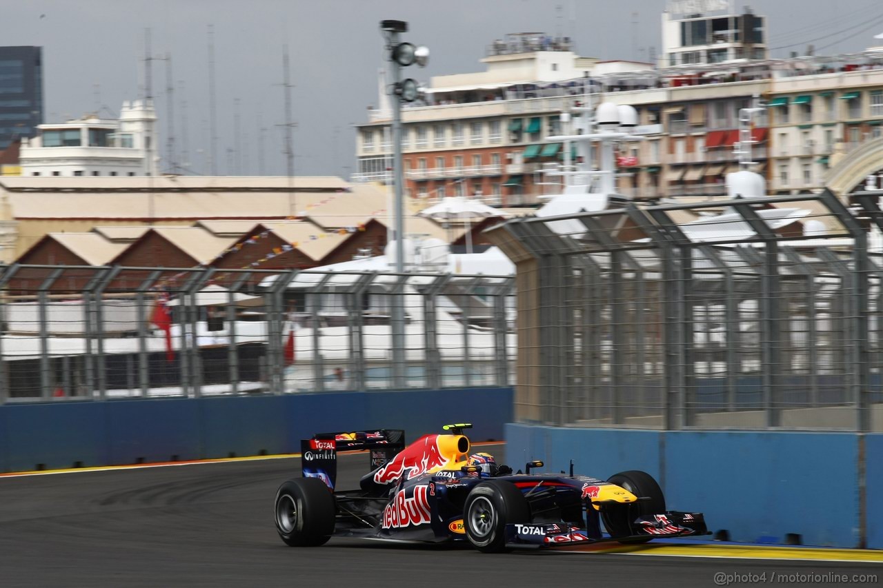 GP EUROPA, 24.06.2011- Prove Libere 1, Venerdi', Mark Webber (AUS), Red Bull Racing, RB7 