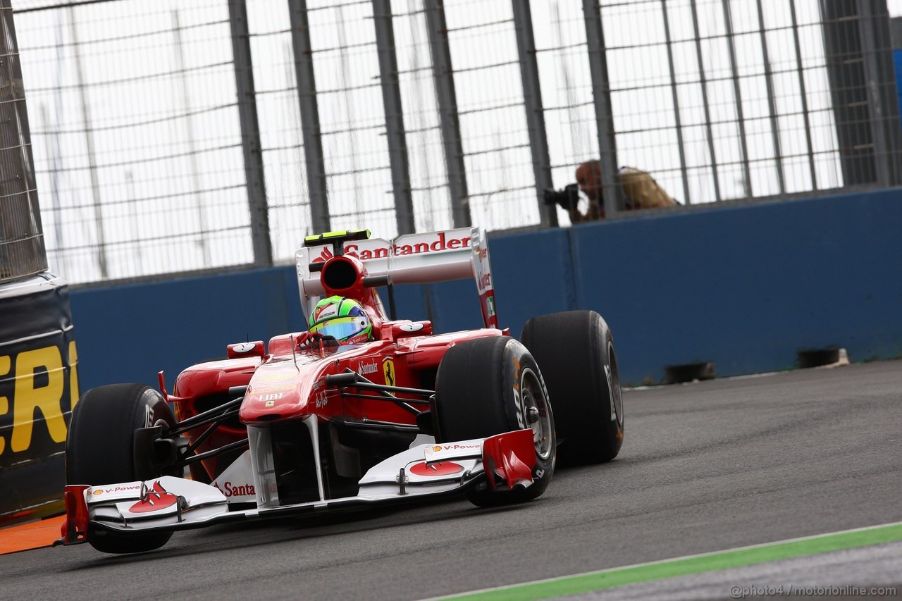 GP EUROPA, 24.06.2011- Prove Libere 1, Venerdi', Felipe Massa (BRA), Ferrari, F-150 Italia 