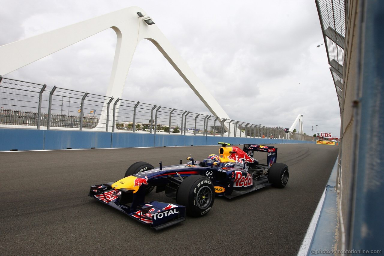 GP EUROPA, 24.06.2011- Prove Libere 1, Venerdi', Mark Webber (AUS), Red Bull Racing, RB7 