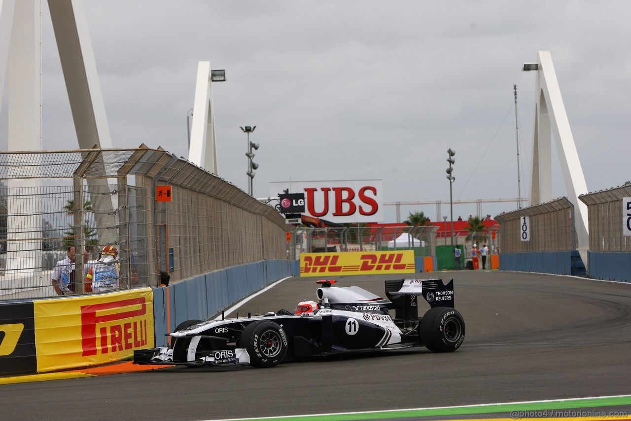 GP EUROPA, 24.06.2011- Prove Libere 1, Venerdi', Rubens Barrichello (BRA), Williams FW33 