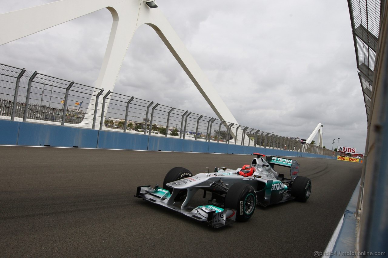 GP EUROPA, 24.06.2011- Prove Libere 1, Venerdi', Michael Schumacher (GER), Mercedes GP Petronas F1 Team, MGP W02 