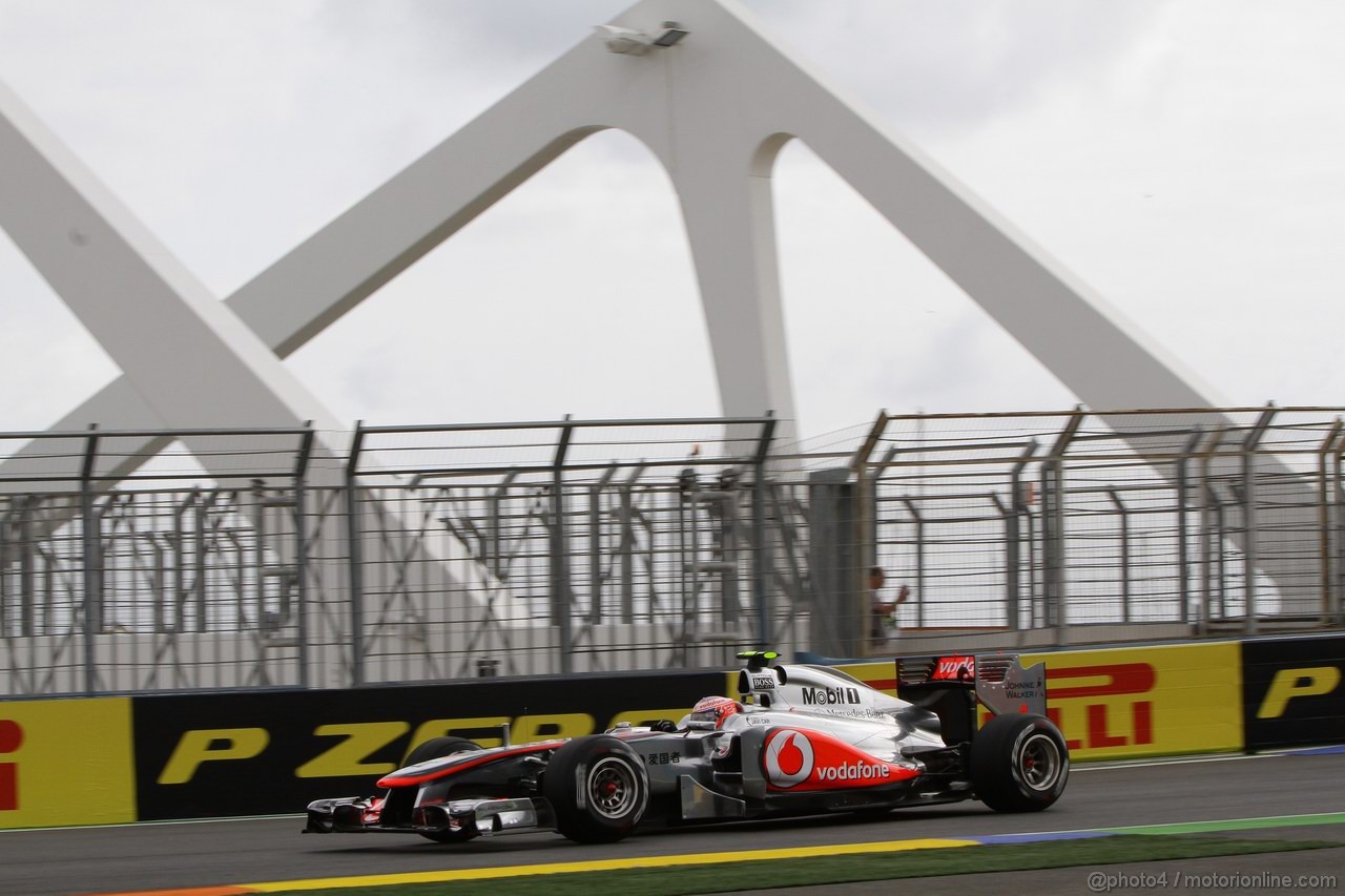 GP EUROPA, 24.06.2011- Prove Libere 1, Venerdi', Jenson Button (GBR), McLaren  Mercedes, MP4-26 