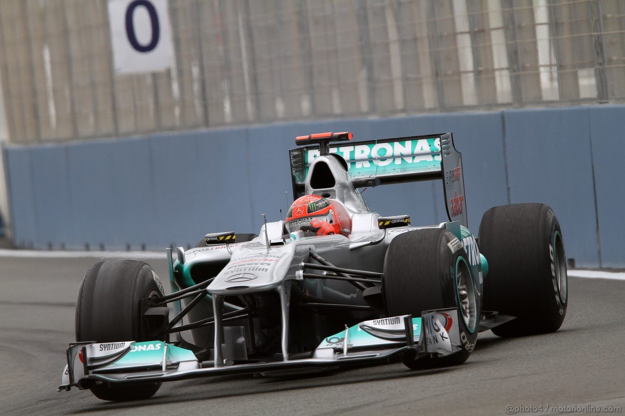 GP EUROPA, 24.06.2011- Prove Libere 1, Venerdi', Michael Schumacher (GER), Mercedes GP Petronas F1 Team, MGP W02 