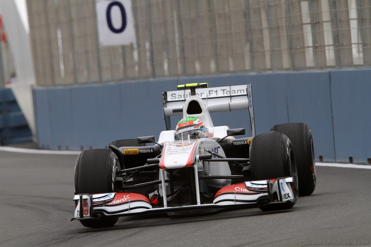 GP EUROPA, 24.06.2011- Prove Libere 1, Venerdi', Sergio Pérez (MEX), Sauber F1 Team C30 