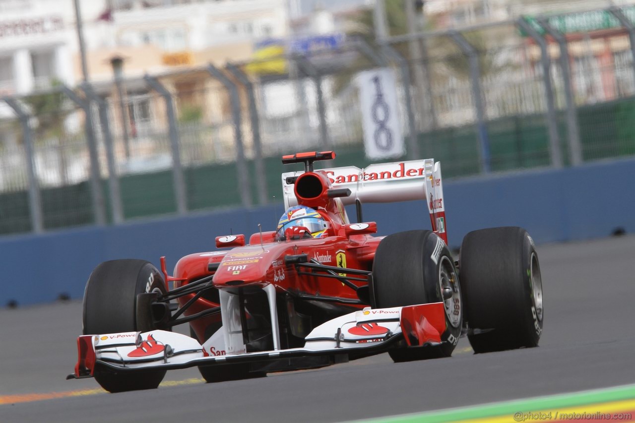 GP EUROPA, 24.06.2011- Prove Libere 1, Venerdi', Fernando Alonso (ESP), Ferrari, F-150 Italia 