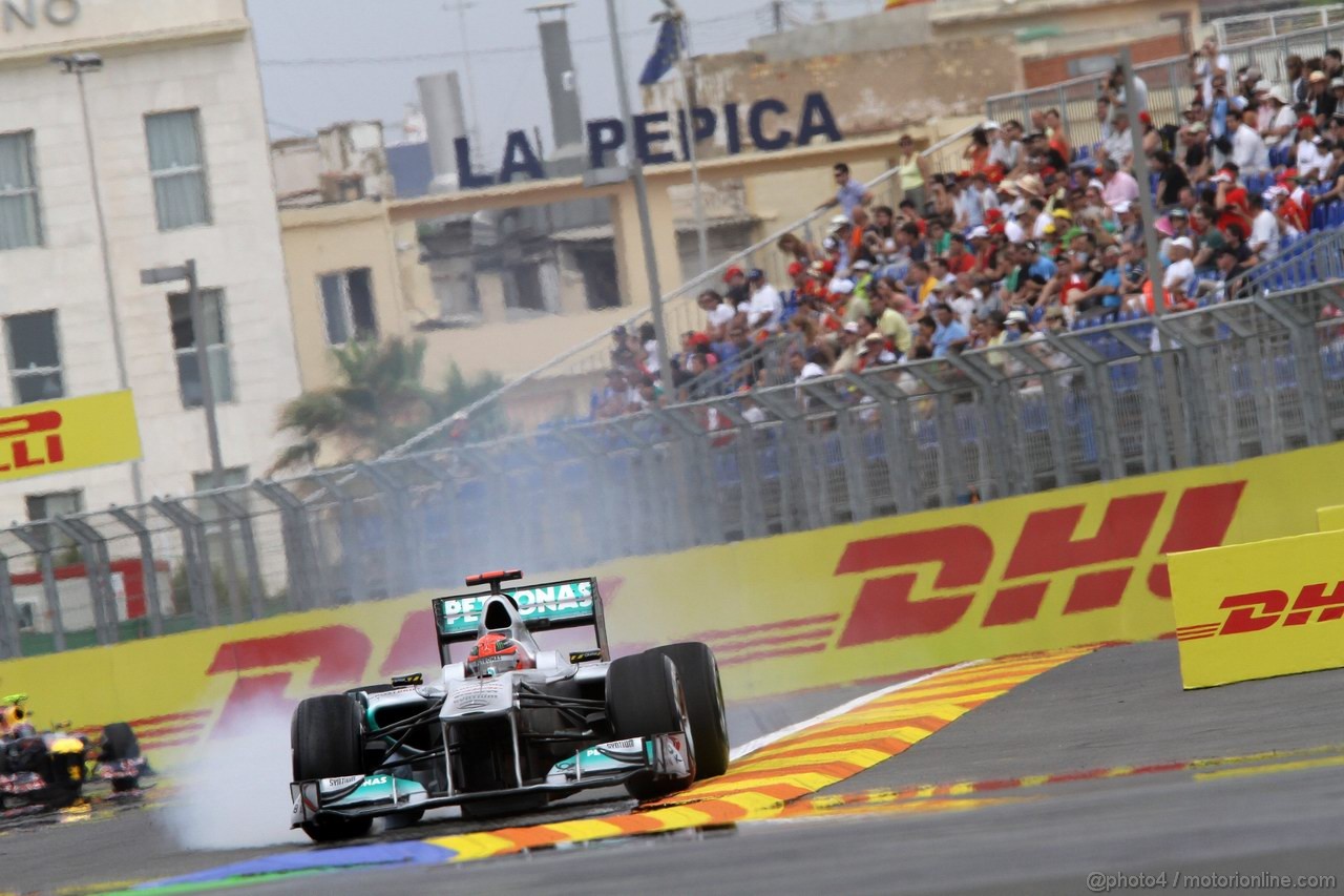 GP EUROPA, 24.06.2011- Prove Libere 1, Venerdi', Michael Schumacher (GER), Mercedes GP Petronas F1 Team, MGP W02 