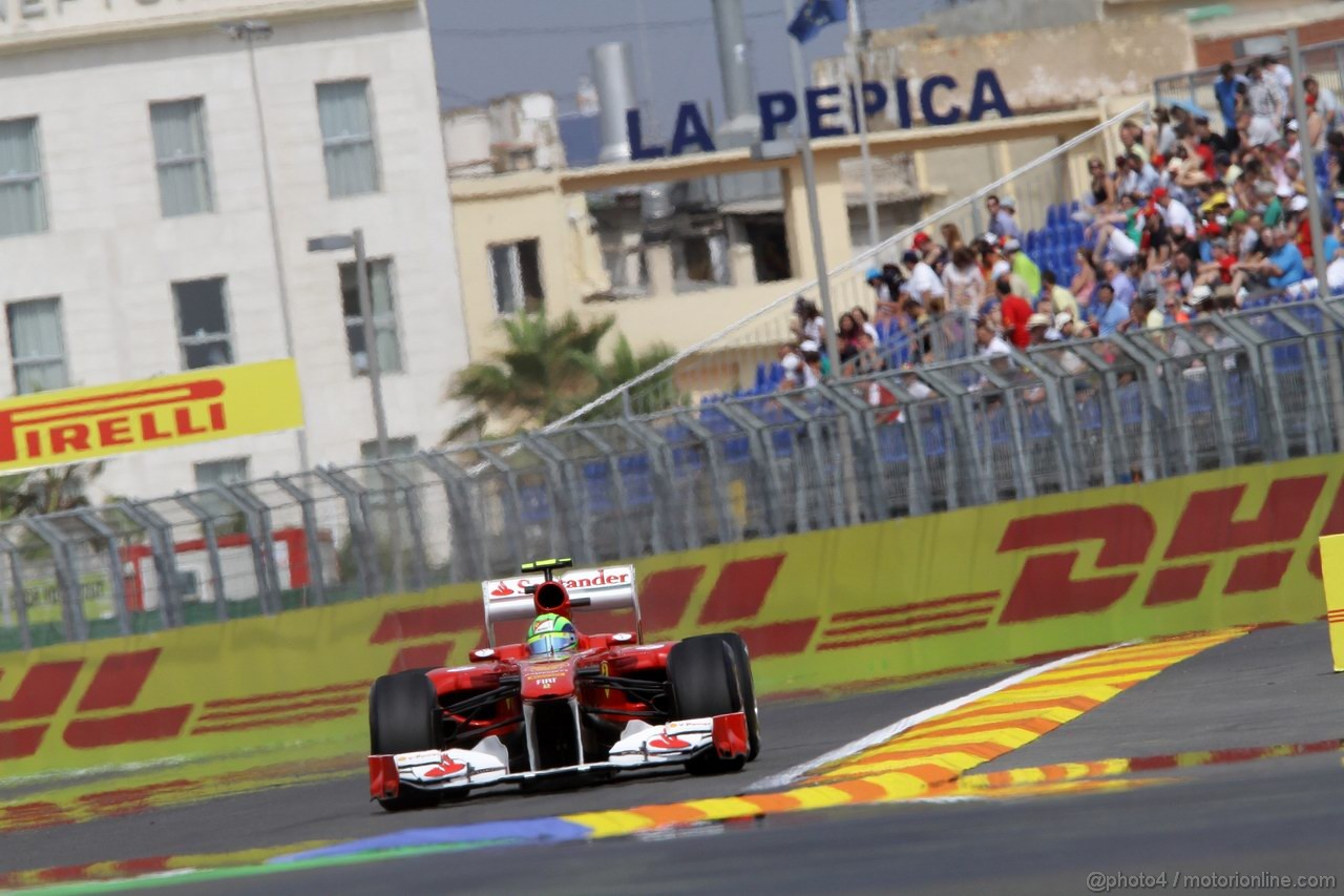 GP EUROPA, 24.06.2011- Prove Libere 1, Venerdi', Felipe Massa (BRA), Ferrari, F-150 Italia 