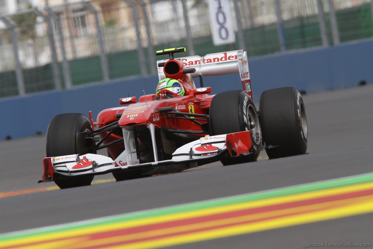 GP EUROPA, 24.06.2011- Prove Libere 1, Venerdi', Felipe Massa (BRA), Ferrari, F-150 Italia 