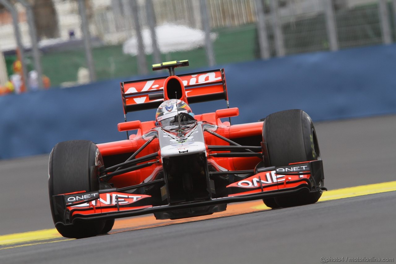 GP EUROPA, 24.06.2011- Prove Libere 1, Venerdi', Jerome D'Ambrosio (BEL), Marussia Virgin Racing VR-02 