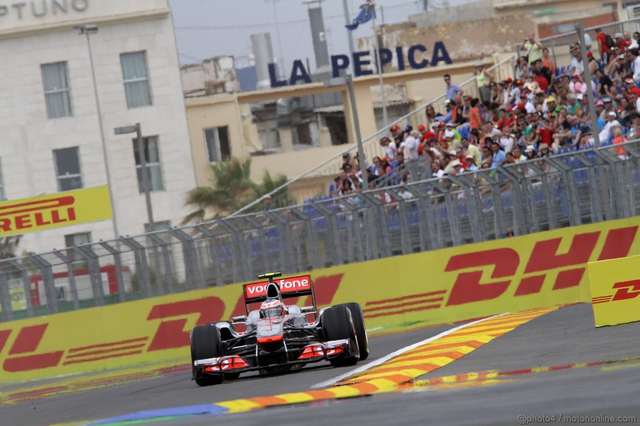 GP EUROPA, 24.06.2011- Prove Libere 1, Venerdi', Jenson Button (GBR), McLaren  Mercedes, MP4-26 