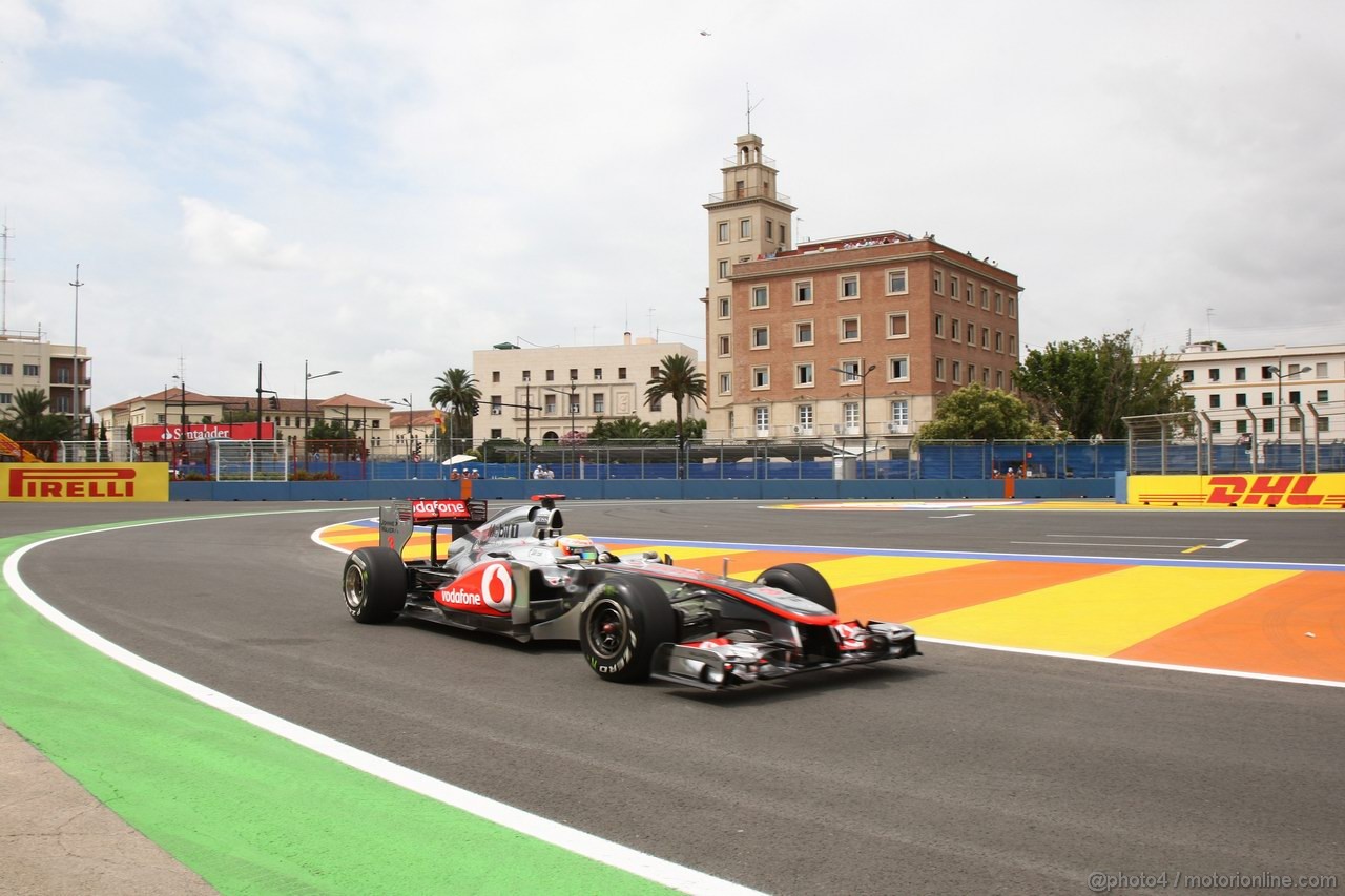 GP EUROPA, 24.06.2011- Prove Libere 1, Venerdi', Lewis Hamilton (GBR), McLaren  Mercedes, MP4-26 