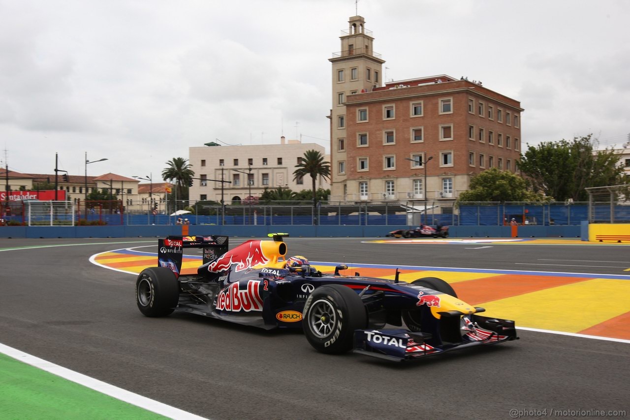 GP EUROPA, 24.06.2011- Prove Libere 1, Venerdi', Mark Webber (AUS), Red Bull Racing, RB7 