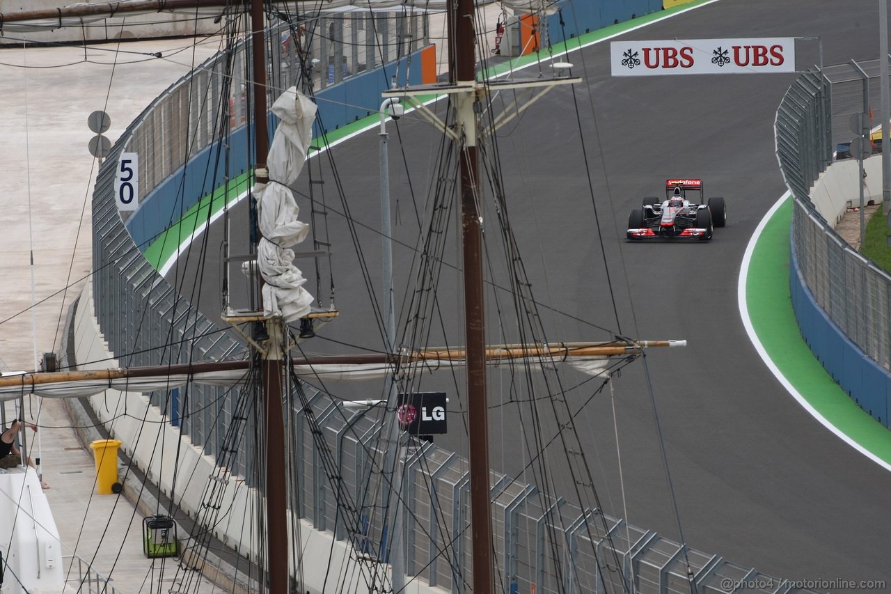 GP EUROPA, 24.06.2011- Prove Libere 2, Venerdi', Jenson Button (GBR), McLaren  Mercedes, MP4-26 