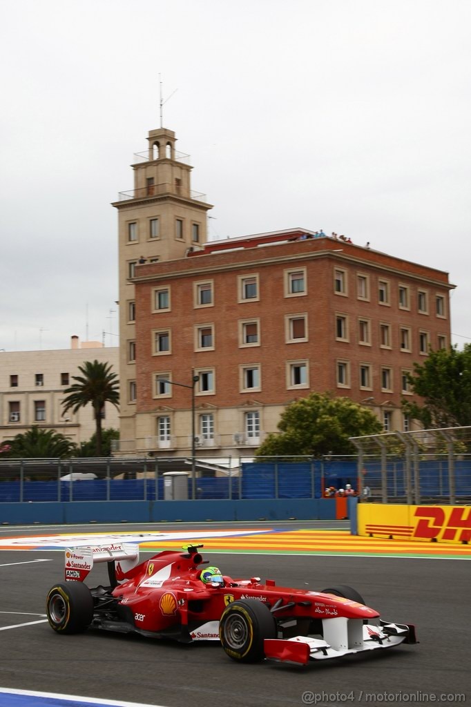 GP EUROPA, 24.06.2011- Prove Libere 2, Venerdi', Felipe Massa (BRA), Ferrari, F-150 Italia 