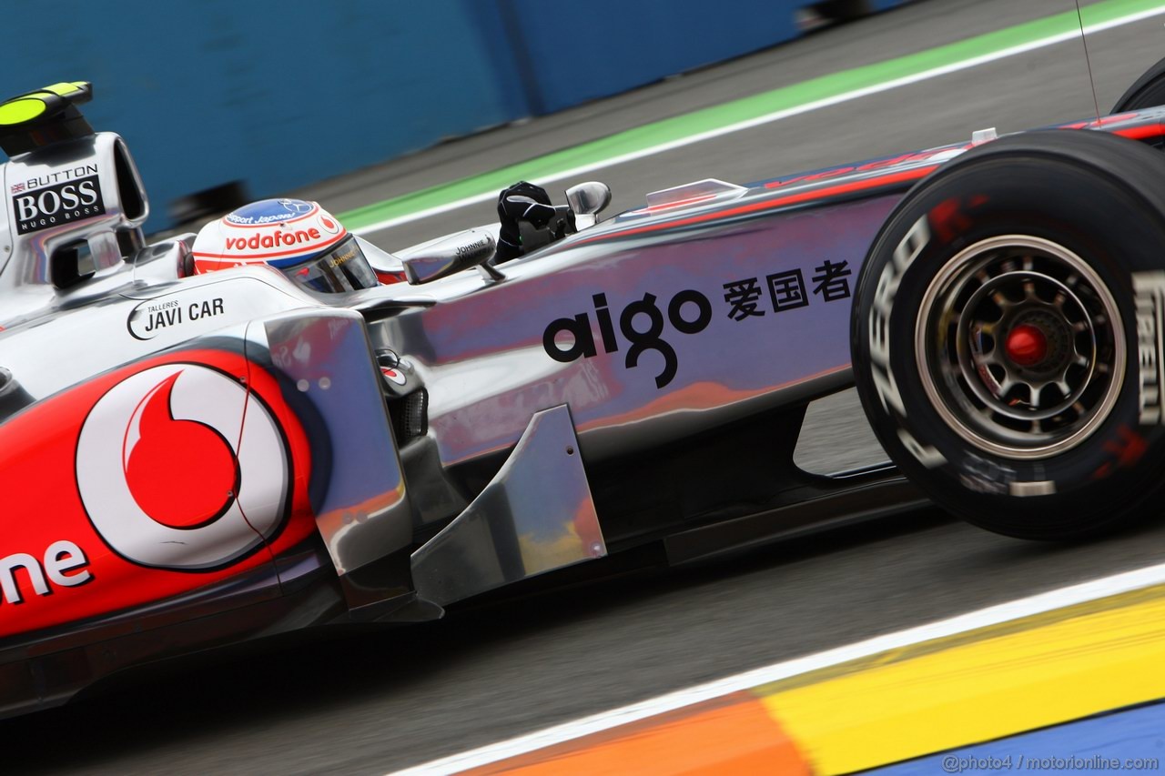 GP EUROPA, 24.06.2011- Prove Libere 2, Venerdi', Jenson Button (GBR), McLaren  Mercedes, MP4-26 