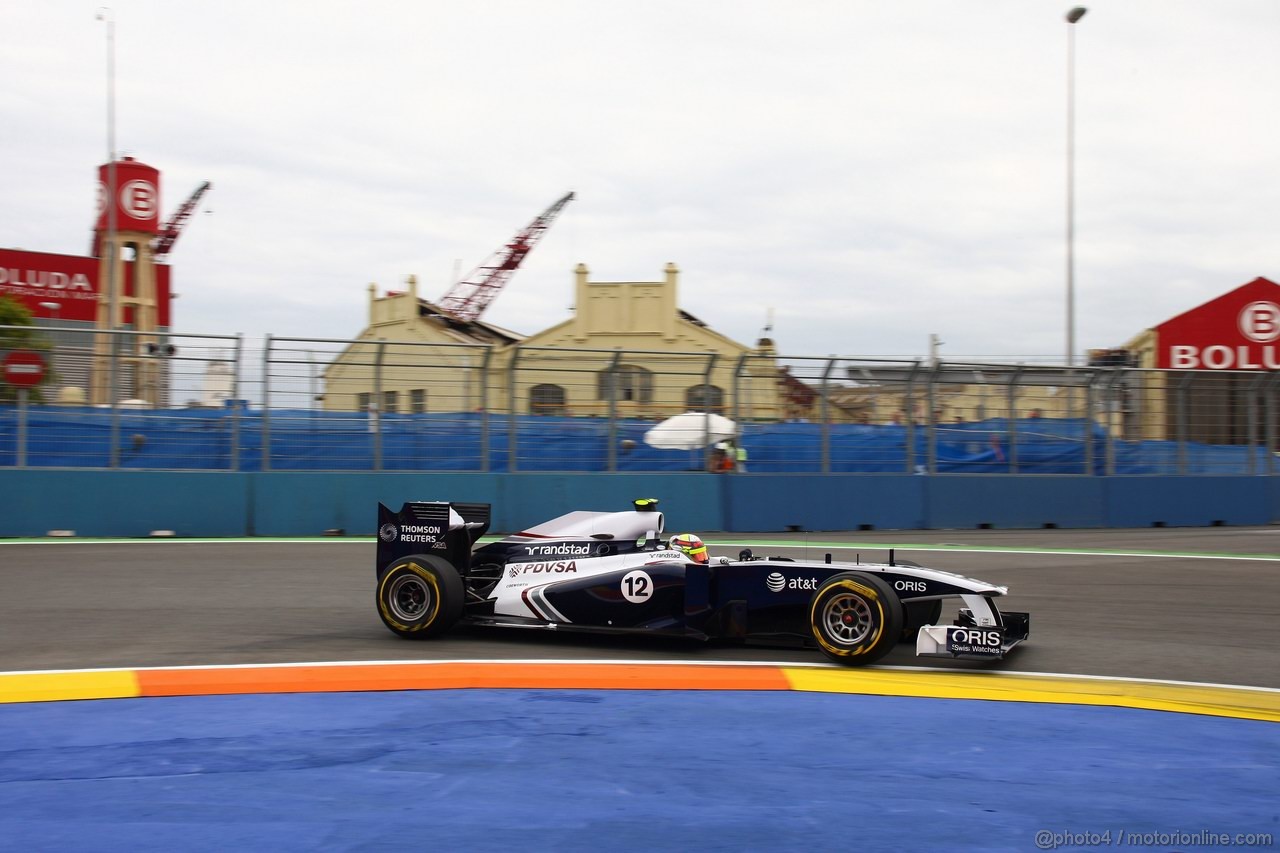 GP EUROPA, 24.06.2011- Prove Libere 2, Venerdi', Pastor Maldonado (VEN), Williams FW33 