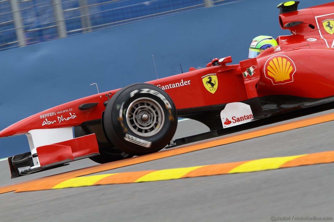 GP EUROPA, 24.06.2011- Prove Libere 2, Venerdi', Felipe Massa (BRA), Ferrari, F-150 Italia 