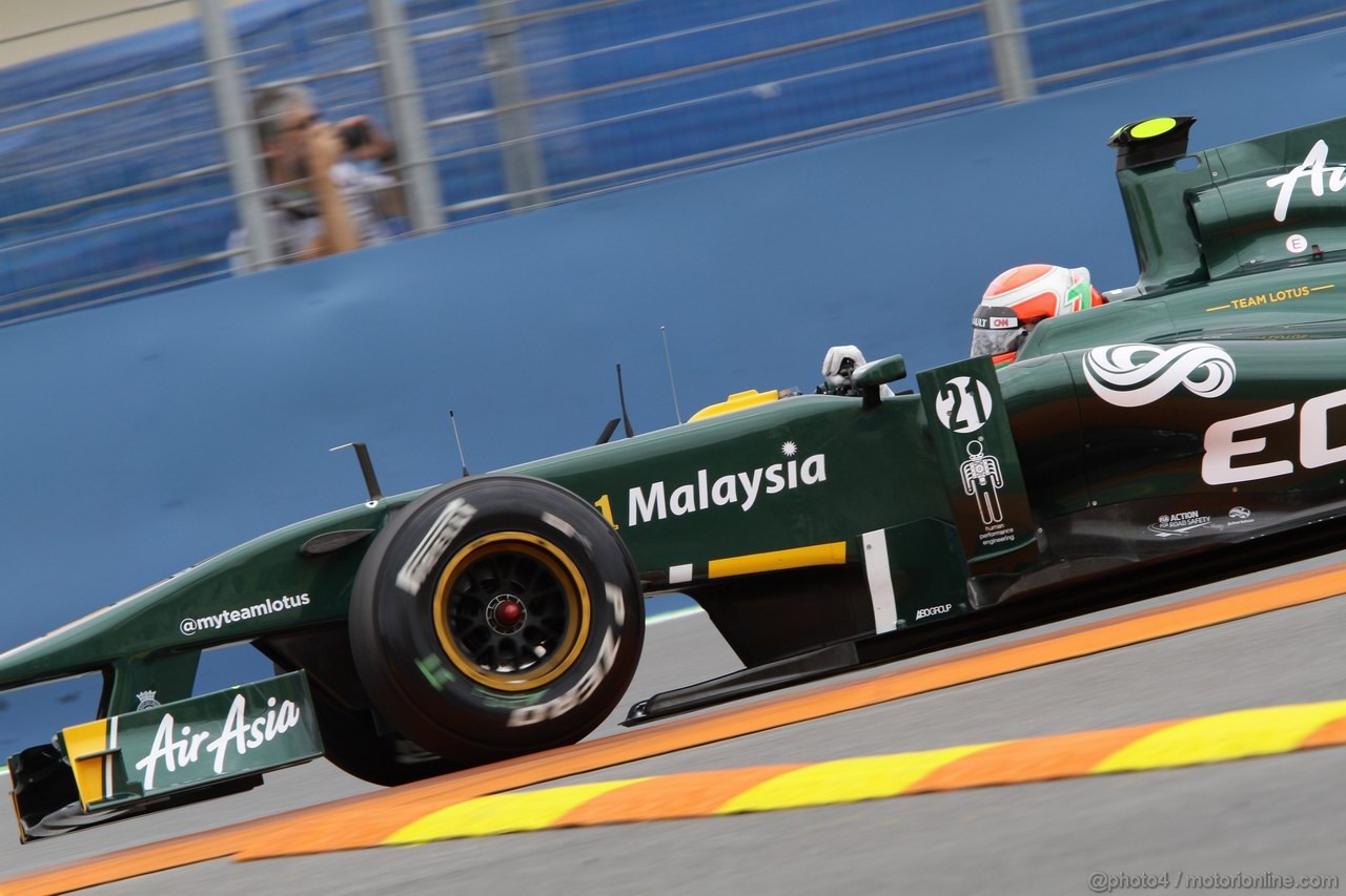 GP EUROPA, 24.06.2011- Prove Libere 2, Venerdi', Jarno Trulli (ITA), Team Lotus, TL11 