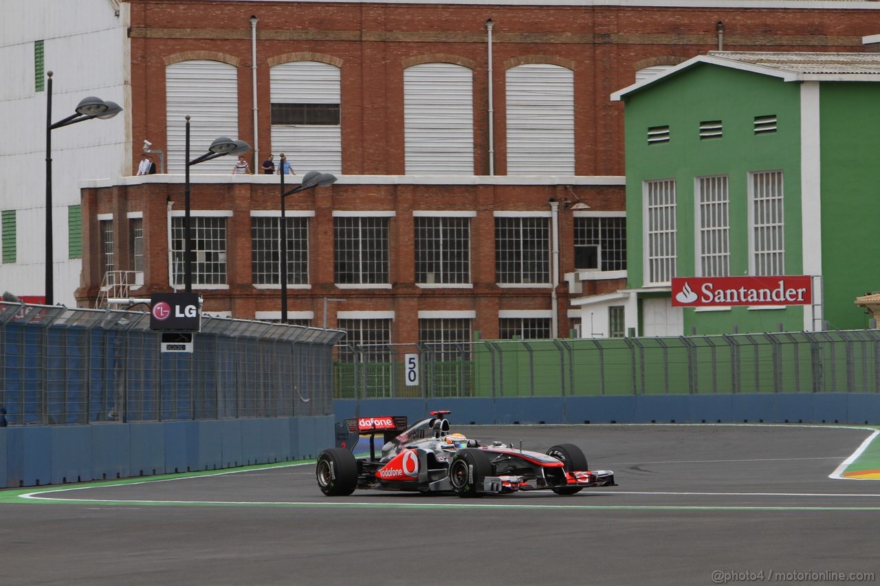 GP EUROPA, 24.06.2011- Prove Libere 2, Venerdi', Lewis Hamilton (GBR), McLaren  Mercedes, MP4-26 