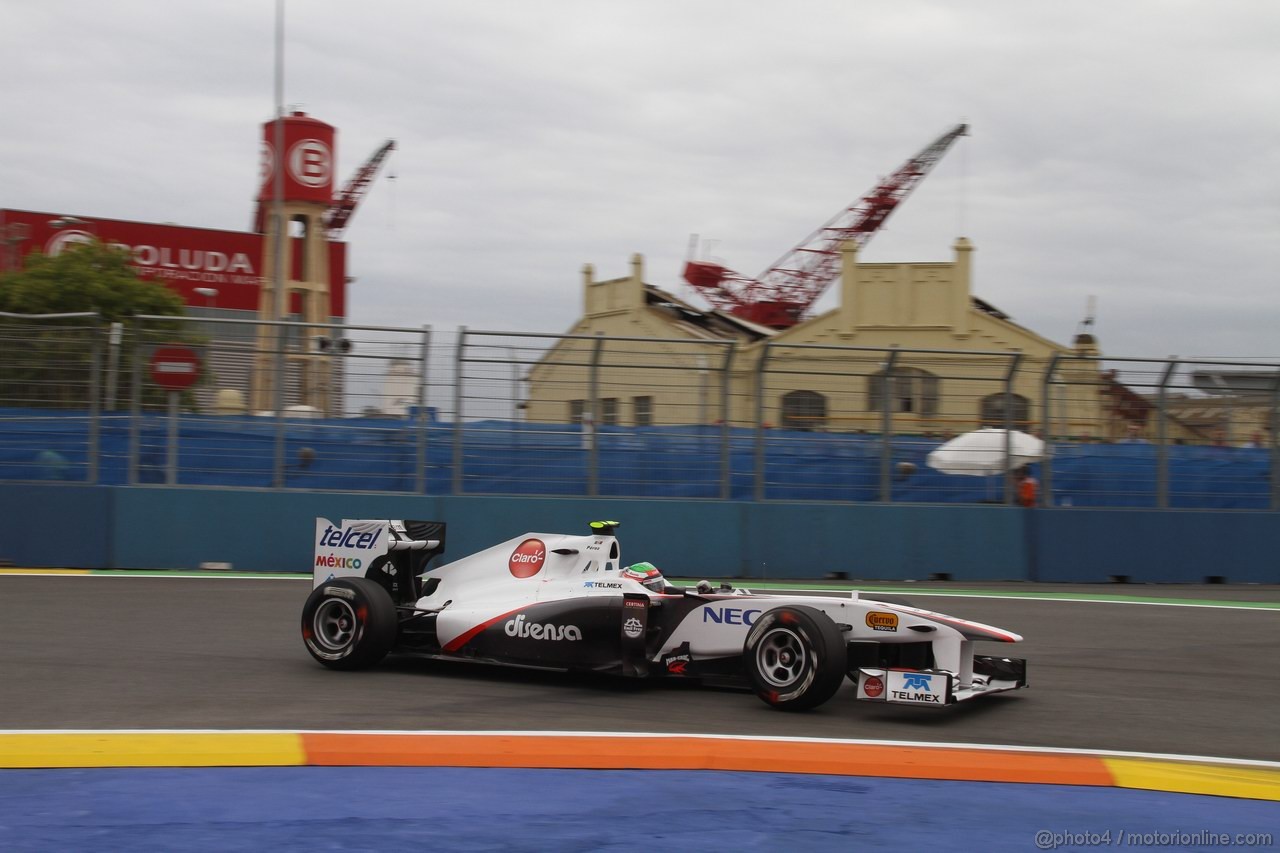 GP EUROPA, 24.06.2011- Prove Libere 2, Venerdi', Sergio Pérez (MEX), Sauber F1 Team C30 