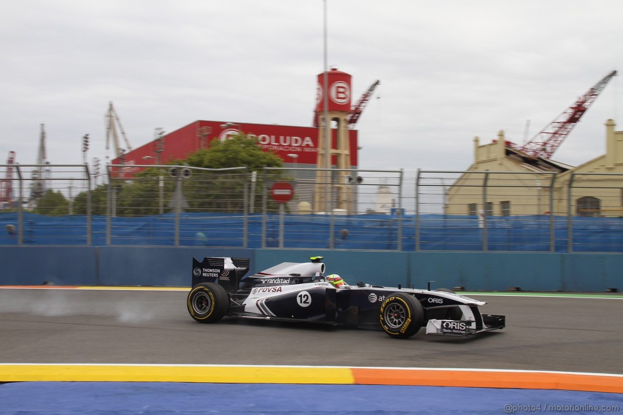 GP EUROPA, 24.06.2011- Prove Libere 2, Venerdi', Pastor Maldonado (VEN), Williams FW33 