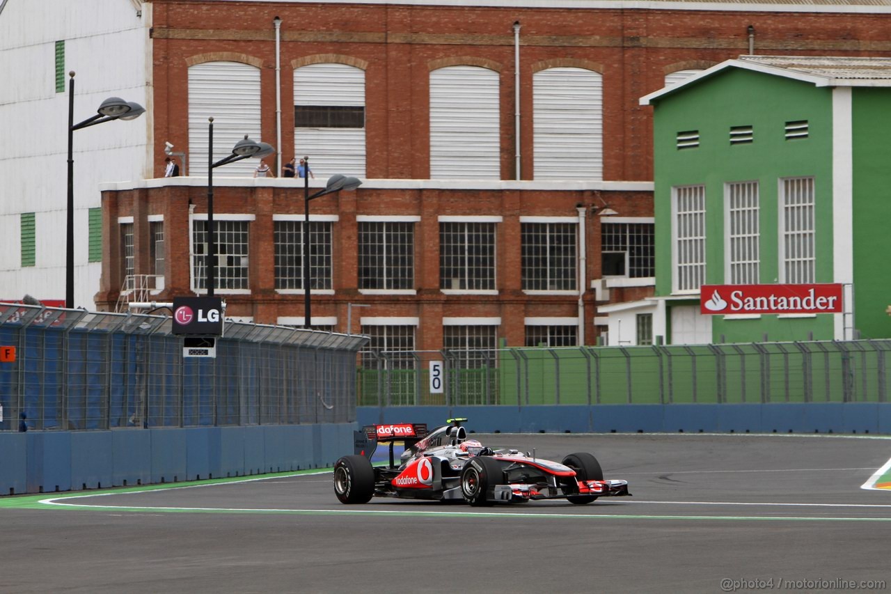 GP EUROPA, 24.06.2011- Prove Libere 2, Venerdi', Jenson Button (GBR), McLaren  Mercedes, MP4-26 