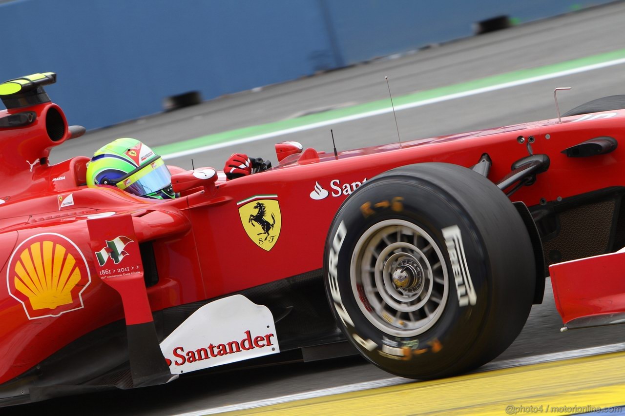 GP EUROPA, 24.06.2011- Prove Libere 2, Venerdi', Felipe Massa (BRA), Ferrari, F-150 Italia 