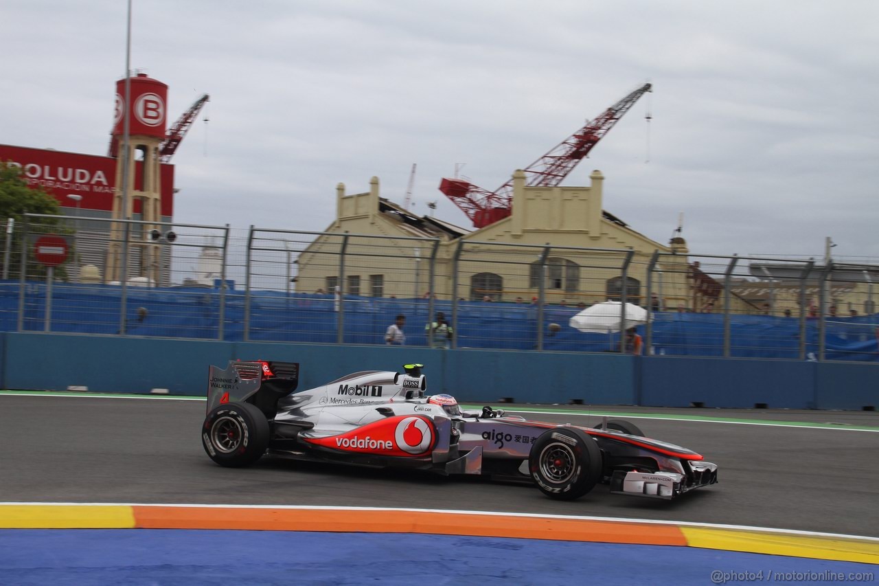 GP EUROPA, 24.06.2011- Prove Libere 2, Venerdi', Jenson Button (GBR), McLaren  Mercedes, MP4-26 