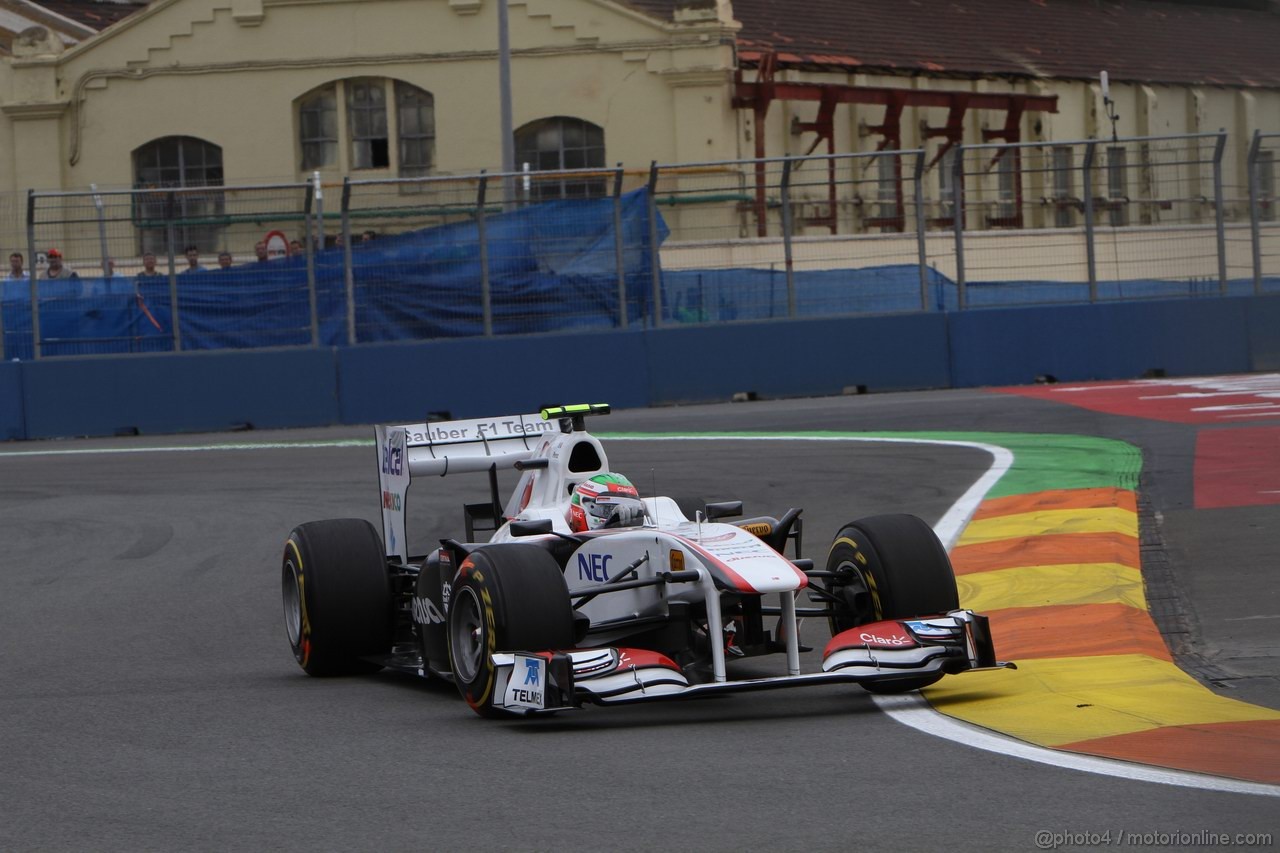 GP EUROPA, 24.06.2011- Prove Libere 2, Venerdi', Sergio Pérez (MEX), Sauber F1 Team C30 