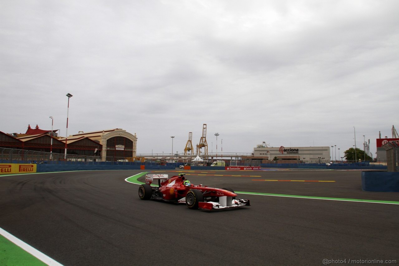 GP EUROPA, 24.06.2011- Prove Libere 2, Venerdi', Felipe Massa (BRA), Ferrari, F-150 Italia 