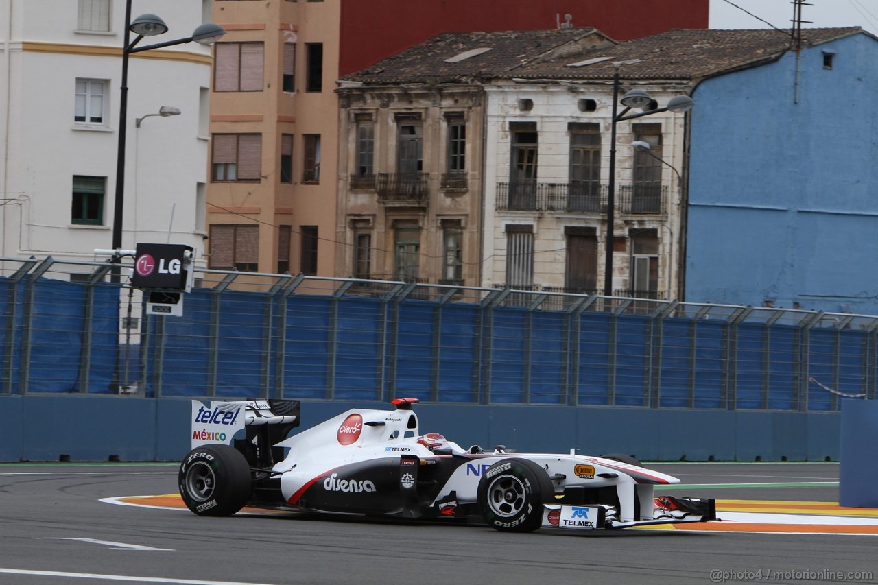 GP EUROPA, 24.06.2011- Prove Libere 2, Venerdi', Kamui Kobayashi (JAP), Sauber F1 Team C30 