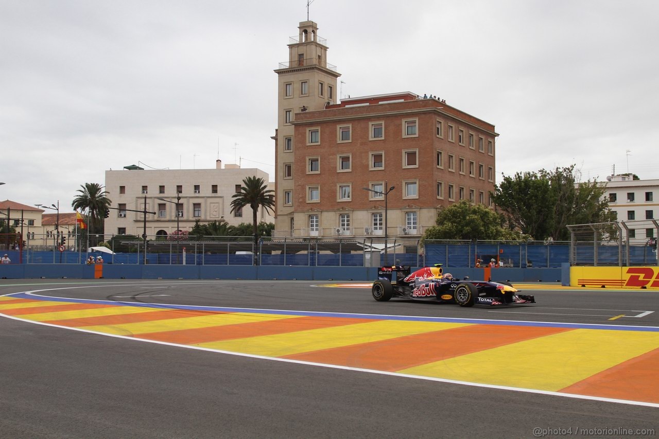 GP EUROPA, 24.06.2011- Prove Libere 2, Venerdi', Mark Webber (AUS), Red Bull Racing, RB7 