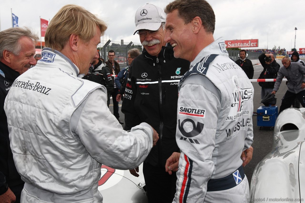 GP GERMANIA, 24.07.2011- Mika Hakkinen (FIN), ex F1 driver, David Coulthard (GBR) e Dr. Dieter Zetsche, Chairman of Daimler 