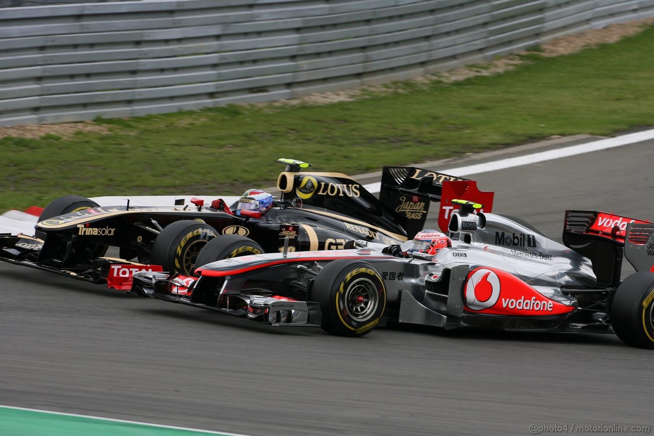 GP GERMANIA, 24.07.2011- Gara, Vitaly Petrov (RUS), Lotus Renault GP, R31 e Jenson Button (GBR), McLaren  Mercedes, MP4-26 