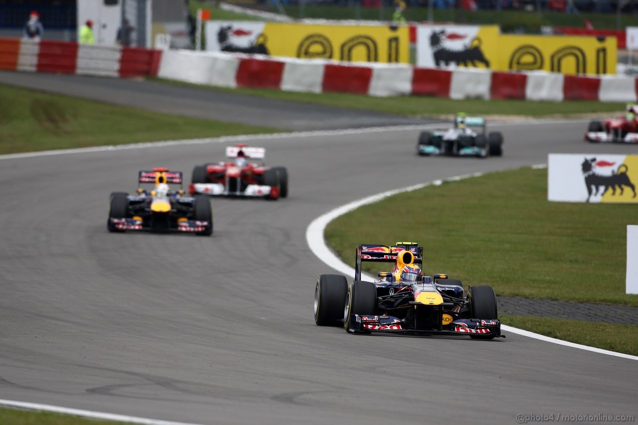 GP GERMANIA, 24.07.2011- Gara, Mark Webber (AUS), Red Bull Racing, RB7 