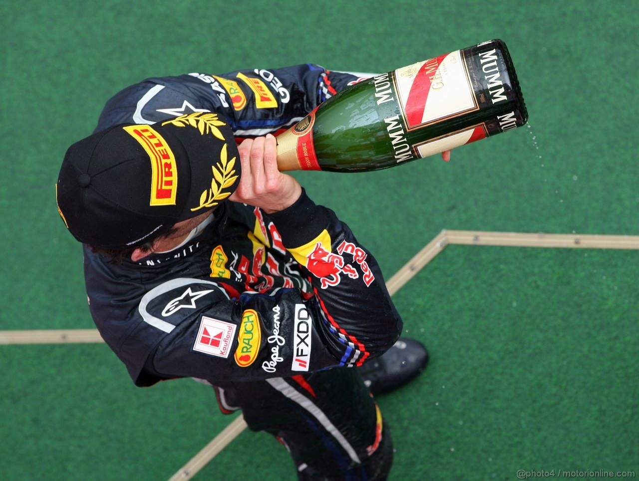 GP GERMANIA, 24.07.2011- Gara, Mark Webber (AUS), Red Bull Racing, RB7 terzo 