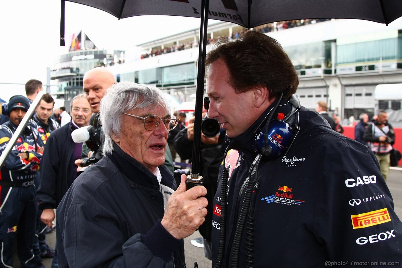 GP GERMANIA, 24.07.2011- Gara, Bernie Ecclestone (GBR), President e CEO of Formula One Management  e Christian Horner (GBR), Red Bull Racing, Sporting Director 