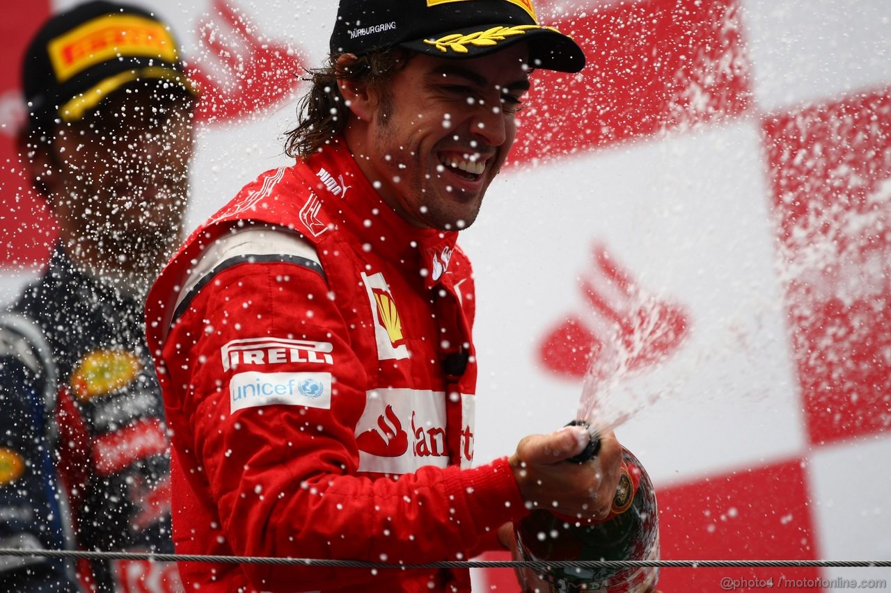 GP GERMANIA, 24.07.2011- Gara, Fernando Alonso (ESP), Ferrari, F-150 Italia secondo 