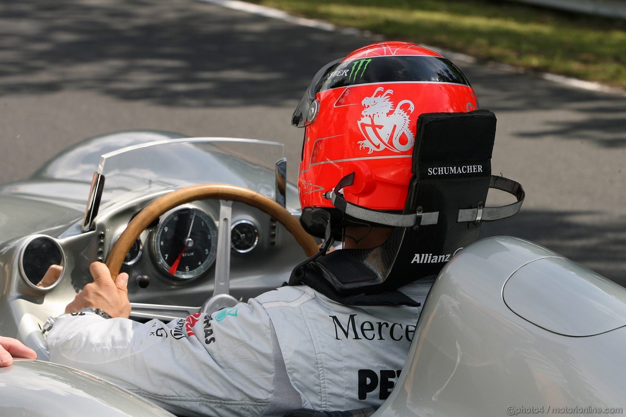 GP GERMANIA, 21.07.2011- Michael Schumacher (GER), Mercedes GP Petronas F1 Team, MGP W02 with Mercedes W196S 