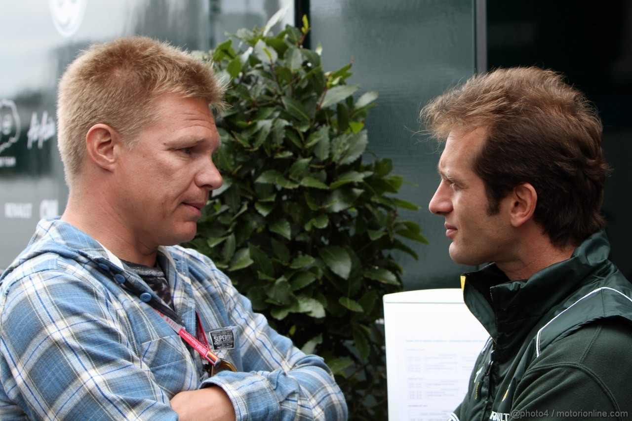 GP GERMANIA, 21.07.2011- Mika Salo (FIN) e Jarno Trulli (ITA), Team Lotus, TL11 