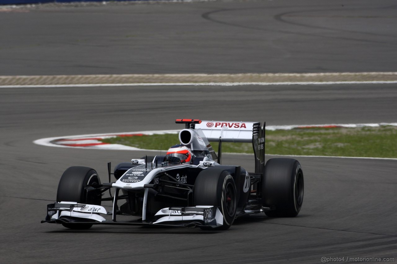 GP GERMANIA, 23.07.2011- Prove Libere 3, Sabato, Rubens Barrichello (BRA), Williams FW33 