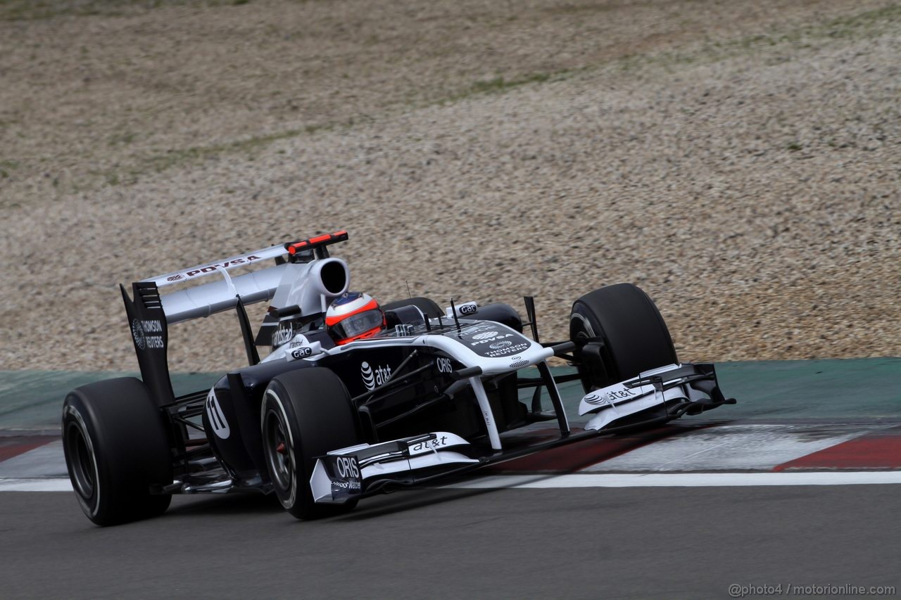 GP GERMANIA, 23.07.2011- Prove Libere 3, Sabato, Rubens Barrichello (BRA), Williams FW33 
