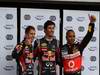 GP GERMANIA, 23.07.2011- Qualifiche, Sebastian Vettel (GER), Red Bull Racing, RB7 terzo, Mark Webber (AUS), Red Bull Racing, RB7 pole position e Lewis Hamilton (GBR), McLaren  Mercedes, MP4-26 secondo 