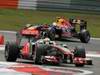 GP GERMANIA, 23.07.2011- Qualifiche, Lewis Hamilton (GBR), McLaren  Mercedes, MP4-26 davanti a Sebastian Vettel (GER), Red Bull Racing, RB7 