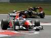 GP GERMANIA, 23.07.2011- Qualifiche, Daniel Ricciardo (AUS), Hispania Racing F1 Team, HRT  davanti a Nick Heidfeld (GER) Lotus Renault GP R31  