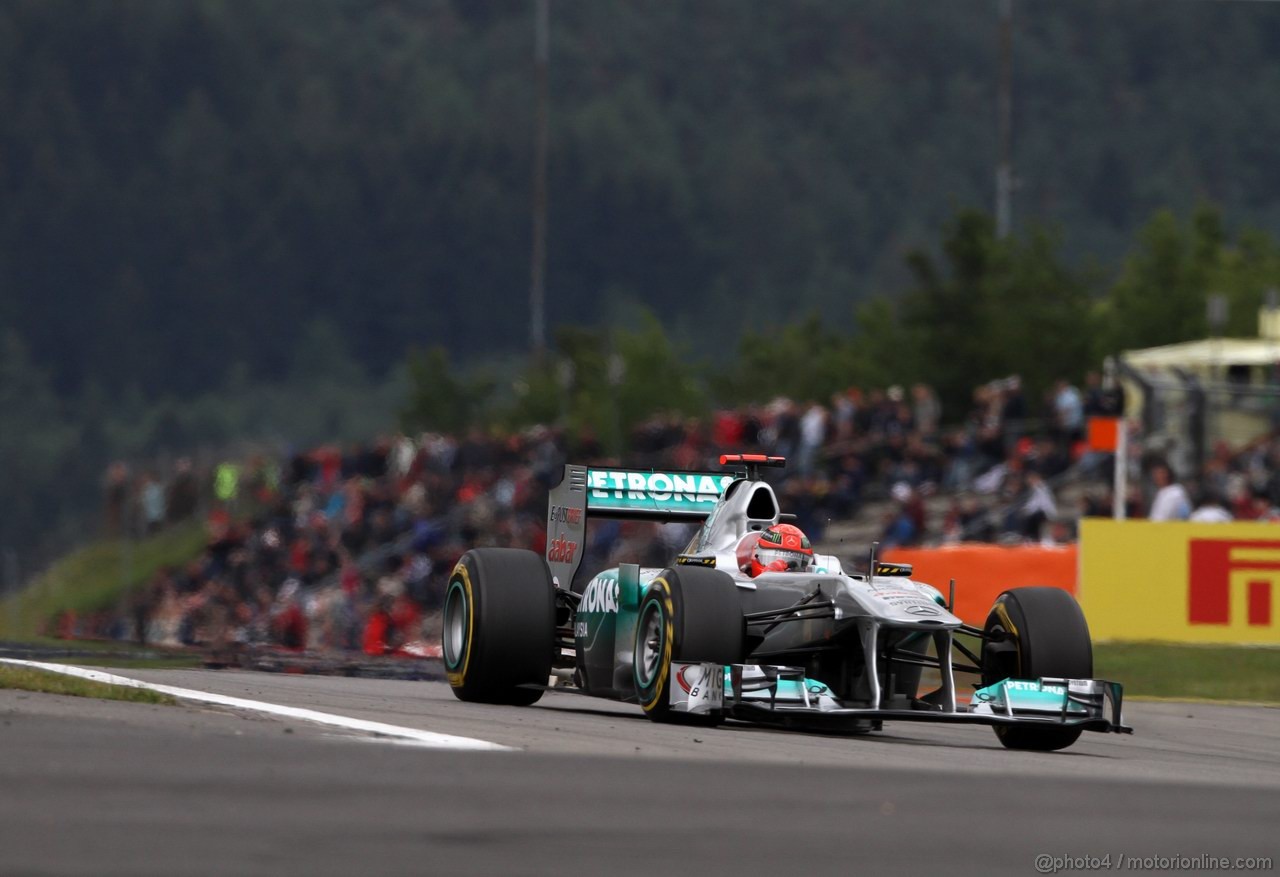 GP GERMANIA, 22.07.2011- Prove Libere 1, Venerdi', Michael Schumacher (GER), Mercedes GP Petronas F1 Team, MGP W02 